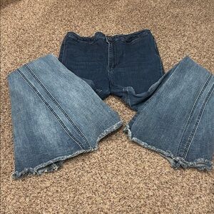 Stylish Two-Tone Flare Jeans